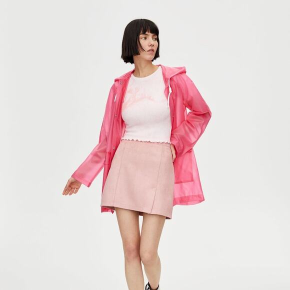 Pull&Bear Pink Faux Suede Mini Skirt - Picture 2 of 5